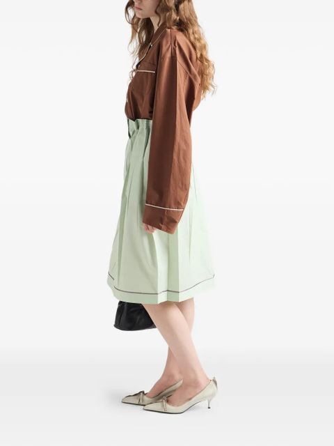 Prada gathered button midi skirt - Brown
