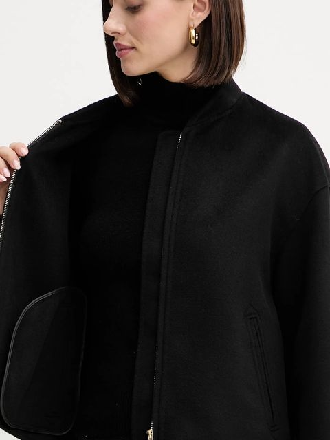 Marella sweter wełniany damski kolor czarny z półgolfem 2523366254200