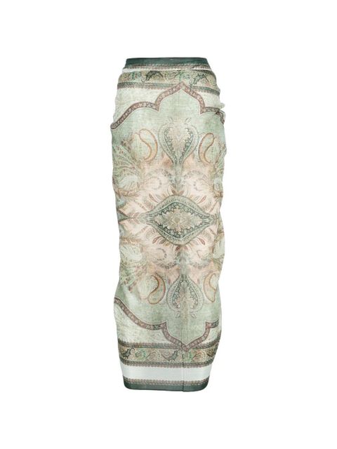 ZIMMERMANN paisley-print beach skirt - Green - zdjęcie produktu nr 2
