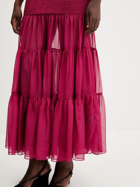 Bardot sukienka AZURA kolor bordowy midi rozkloszowana 59882DB - zdjęcie produktu nr 2