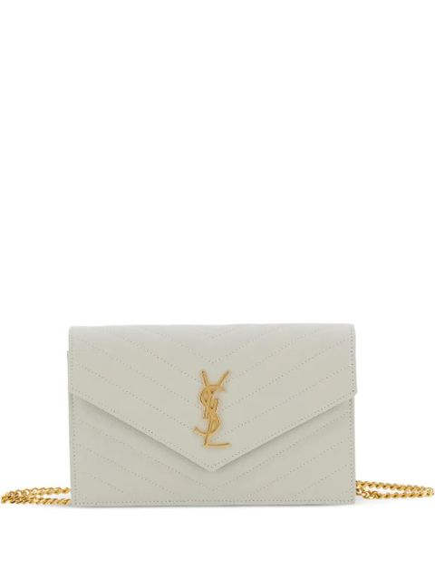 Saint Laurent Cassandre Envelope chevron chain shoulder bag - Neutrals - zdjęcie produktu nr 1
