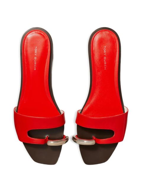 Tory Burch Pierced open-toe slide sandals - Red