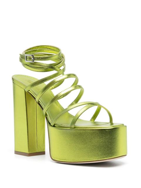 Paris Texas Melena 135mm metallic platform sandals - Green - zdjęcie produktu nr 2