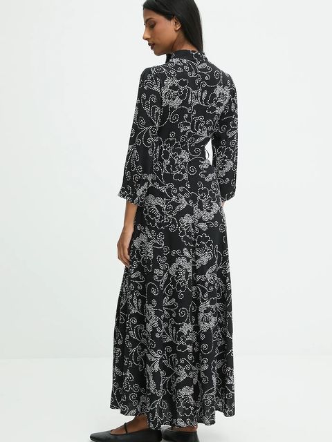 Answear.LAB sukienka kolor czarny maxi rozkloszowana - zdjęcie produktu nr 2