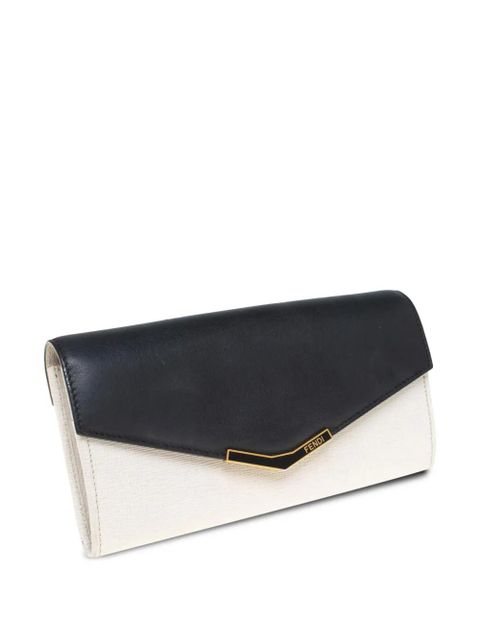 FENDI envelope leather wallet - White