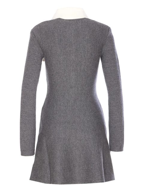 Self-Portrait crochet-flower collared dress - Grey - zdjęcie produktu nr 2