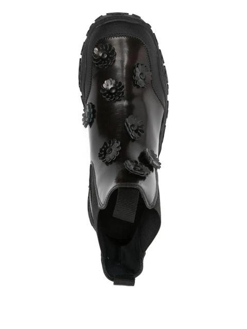 Cecilie Bahnsen Binley flower-embellished chelsea boots - Brown