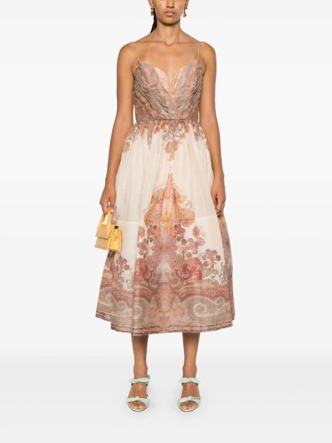 ZIMMERMANN Illustration midi dress - Neutrals - zdjęcie produktu nr 2