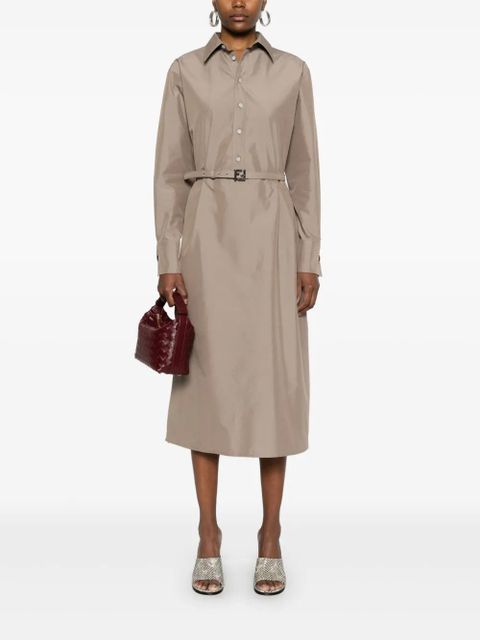 FENDI poplin shirt dress - Brown