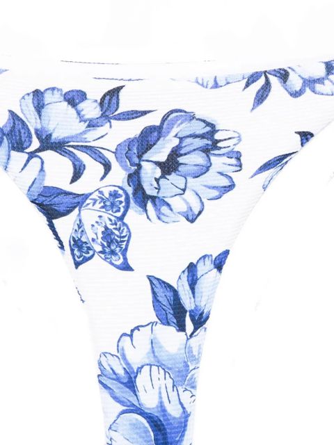 FARM Rio floral-print bikini bottom - White