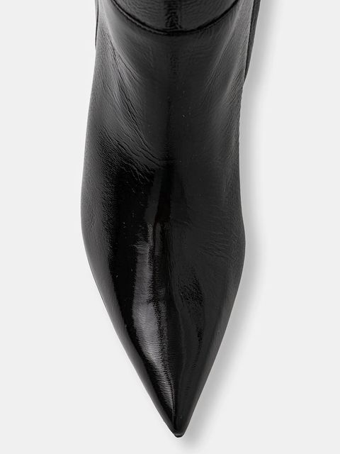 MSGM kozaki skórzane damskie kolor czarny na szpilce 3941MDS954 818