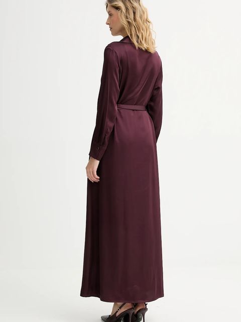 Answear.LAB sukienka kolor bordowy maxi rozkloszowana