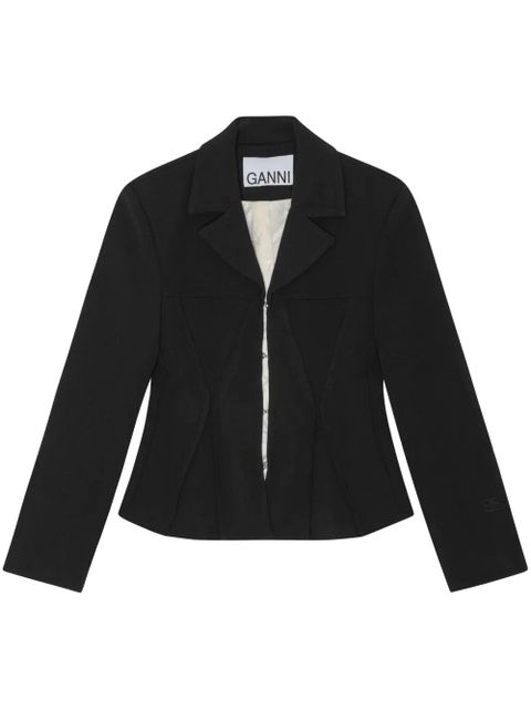 GANNI bonded crepe blazer - Black