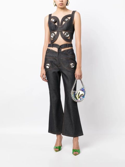 AREA Butterfly cut-out flared jeans - Blue - zdjęcie produktu nr 2