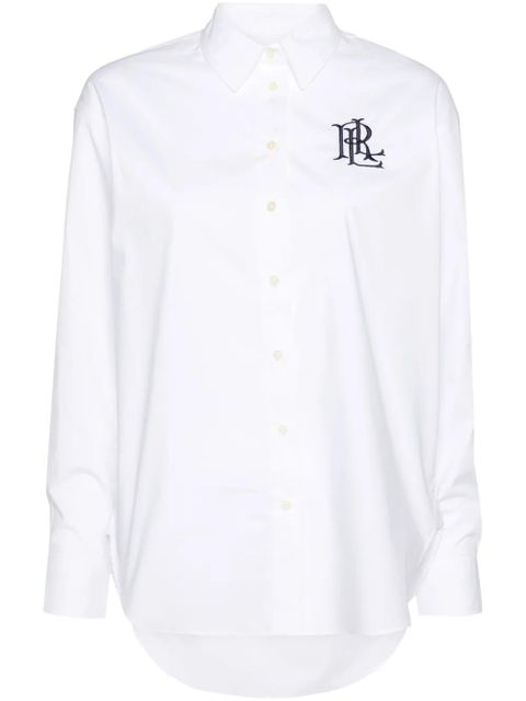 Lauren Ralph Lauren logo-embroidered poplin shirt - White - zdjęcie produktu nr 1