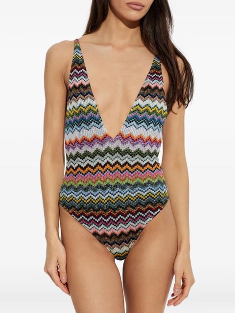 Missoni V-neck swimsuit - Black