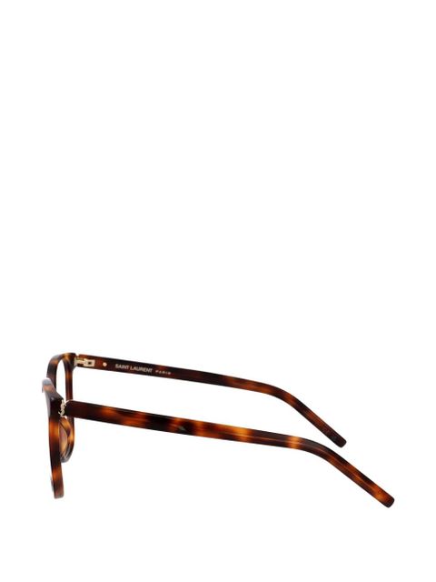 Saint Laurent tortoiseshell-effect square-frame glasses - Brown