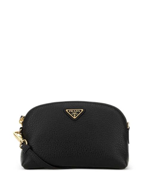 Prada logo plaque leather crossbody - Black - zdjęcie produktu nr 1