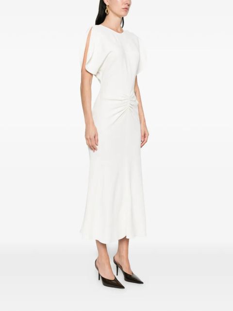 Victoria Beckham gathered-waist midi dress - White