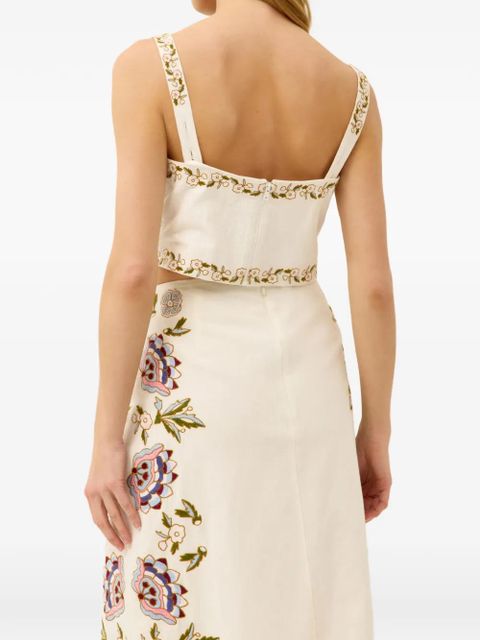 Marie Oliver Payton floral embroidered top - Neutrals