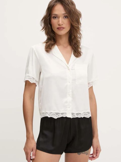 Abercrombie & Fitch koszula piżamowa damska kolor beżowy KI146-5053