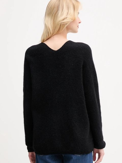 Mos Mosh sweter wełniany damski kolor czarny