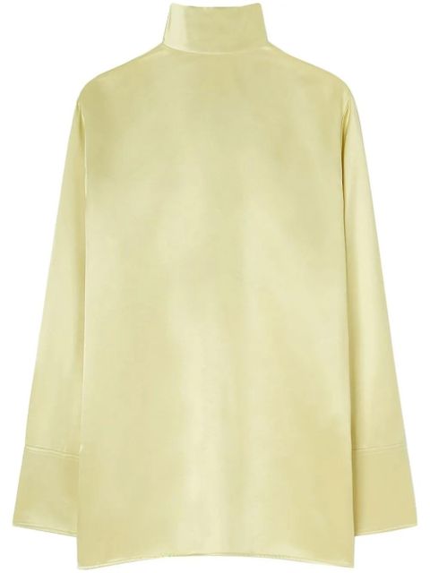 Jil Sander roll-neck satin blouse - Green - zdjęcie produktu nr 1