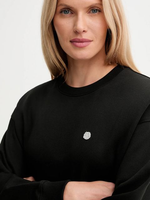 Kenzo bluza bawełniana damska kolor czarny gładka FF62SW2564MF