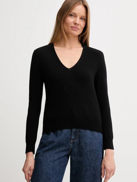 United Colors of Benetton sweter wełniany damski kolor czarny lekki 1002D401Y - zdjęcie produktu nr 1