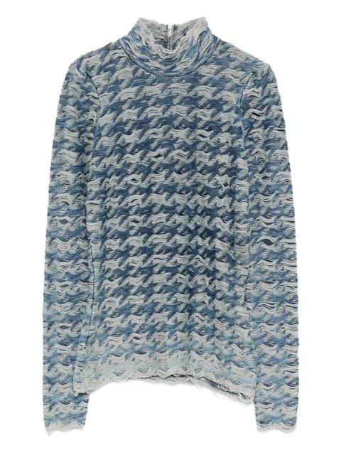Diesel turtleneck wave-pattern sweater - Blue - zdjęcie produktu nr 1