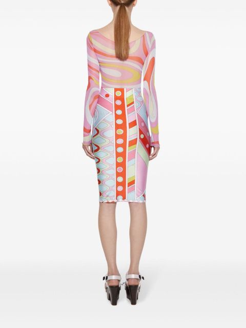 PUCCI Vivara-print pencil skirt - Blue