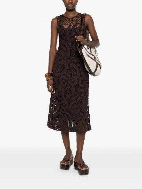 PINKO crochet midi dress - Brown - zdjęcie produktu nr 2