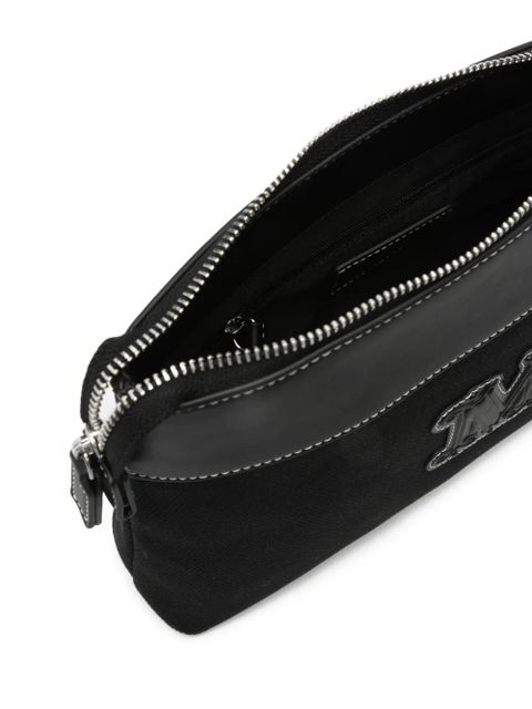 Max Mara logo-patch clutch bag - Black