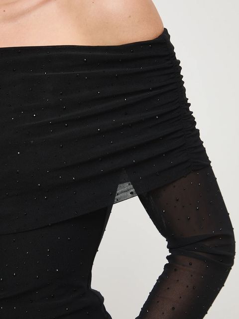 Medicine longsleeve damski kolor czarny cold shoulder