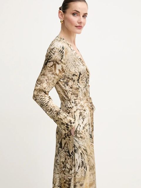 Marciano by Guess sukienka GISELLE kolor beżowy maxi rozkloszowana 5GGK08 7298A