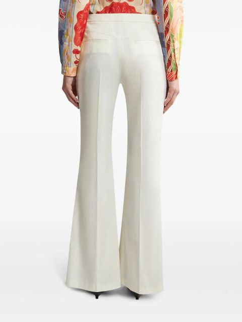 ETRO flared stretch-cotton trousers - White