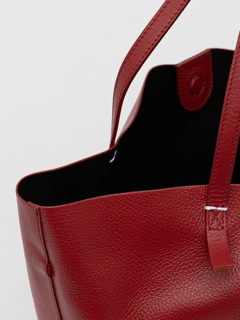 Patrizia Pepe torebka skórzana kolor bordowy 2B0130 L148