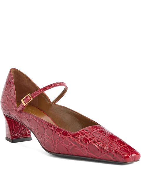 Giuseppe Zanotti crocodile-effect Mary Jane pumps - Red - zdjęcie produktu nr 1