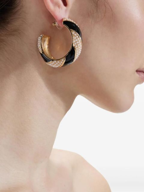 Self-Portrait faux-pearl hoop earrings - Gold - zdjęcie produktu nr 2