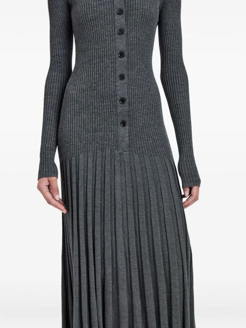 Proenza Schouler ribbed pleated midi day dress - Grey