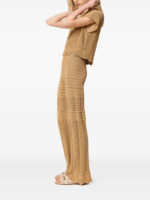 TWINSET knitted flared trousers - Neutrals