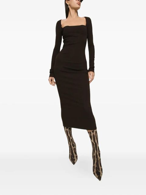 Dolce & Gabbana jersey midi dress - Brown