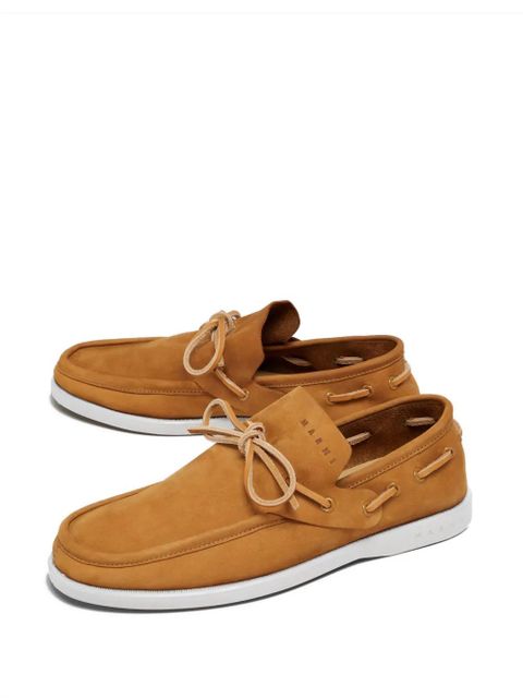 Marni suede boat shoes - Brown