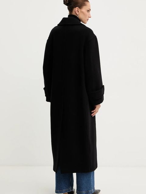 Pinko płaszcz z dodatkiem wełny kolor czarny 105770 A2SM