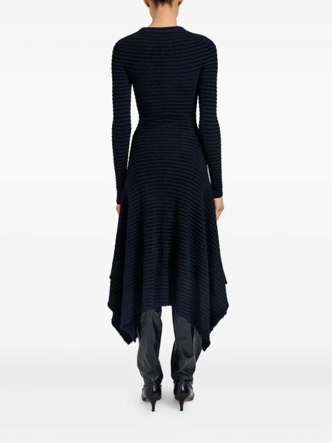 Proenza Schouler Didi striped asymmetric midi dress - Blue
