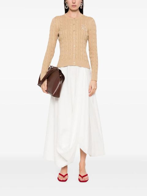Lauren Ralph Lauren logo-embroidered cardigan - Neutrals