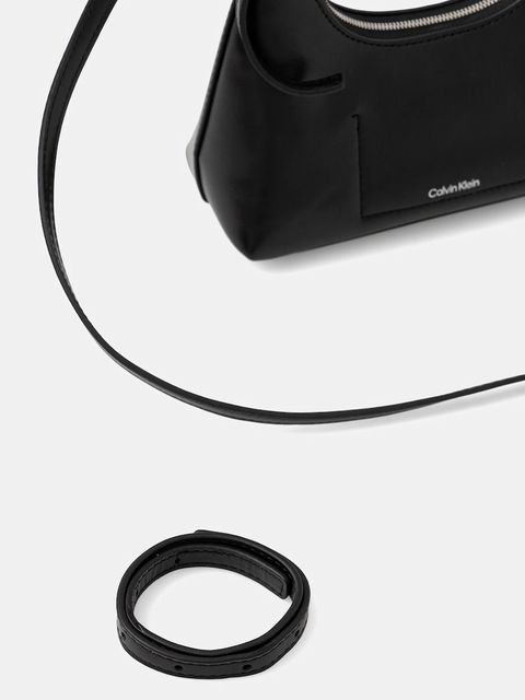 Calvin Klein torebka skórzana kolor czarny LV04F3263G