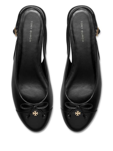 Tory Burch leather ballerina shoes - Black