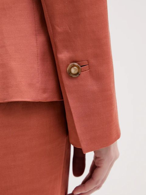 Pinko marynarka kolor pomarańczowy dwurzędowa gładka 104677 A2DF