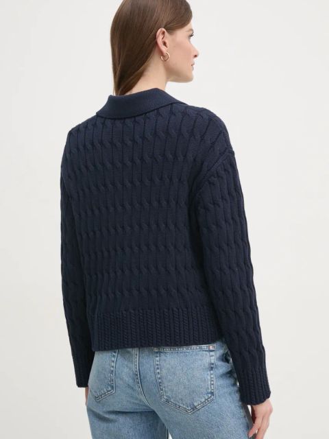 Tommy Hilfiger kardigan damski kolor granatowy WW0WW44501